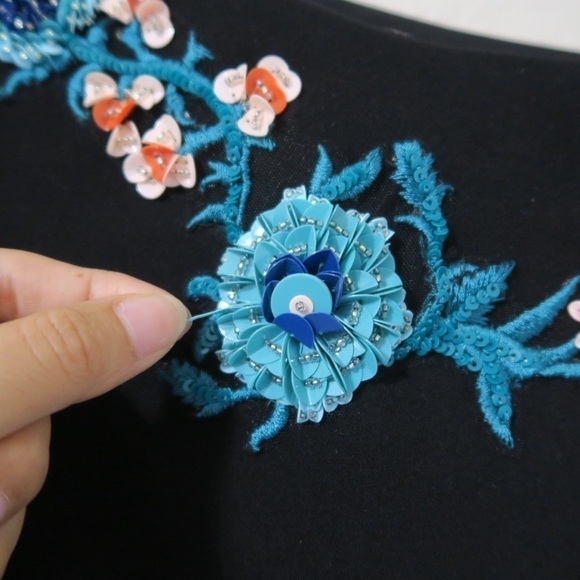 NEW Rachel Zoe Harper One Shoulder Mini Dress Cocktail Floral Embellished Black - Picture 5 of 11